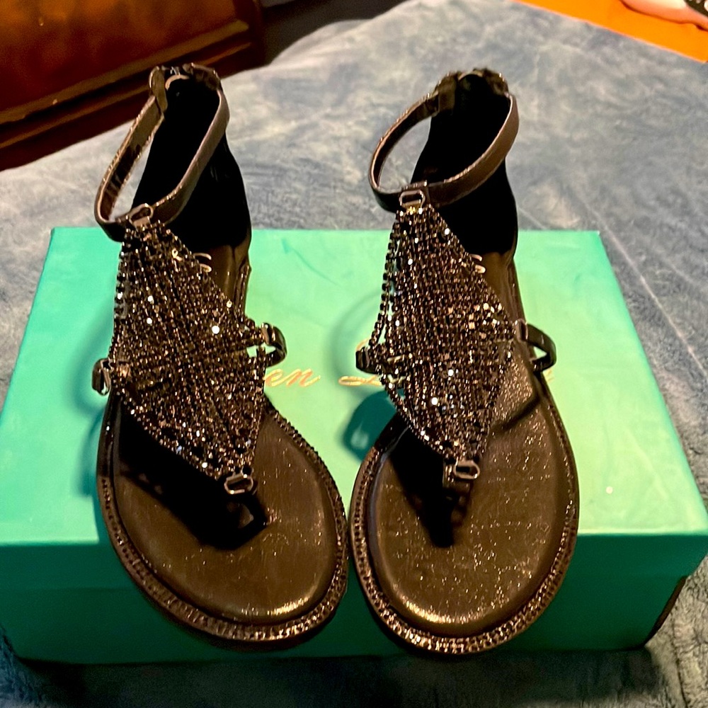 Black Lauren Lorraine beaded sandal